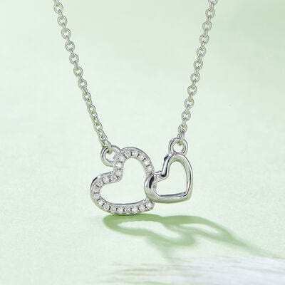 Moissanite 925 Sterling Silver Heart Necklace - Trendsi - Flyclothing LLC