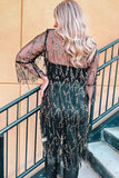 Sequin Open Front Sheer Cardigan - Trendsi - Flyclothing LLC