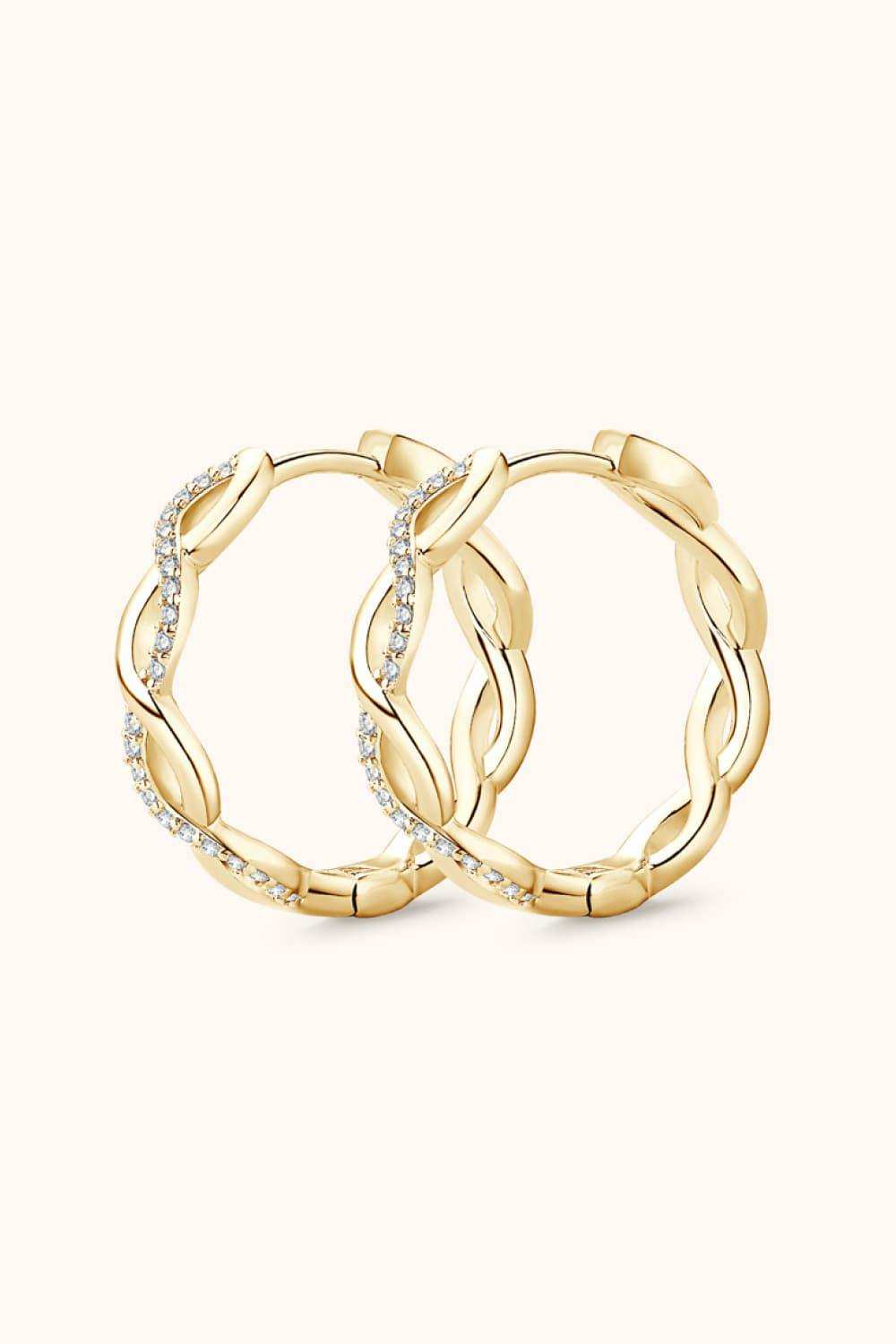 Moissanite Crisscross Hoop Earrings - Trendsi - Flyclothing LLC