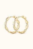 Moissanite Crisscross Hoop Earrings - Trendsi - Flyclothing LLC