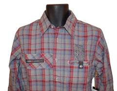 Untouchable Plaid Crest Button Down Shirt - Flyclothing LLC