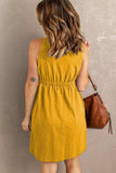 Sleeveless Button Down Mini Dress - Trendsi - Flyclothing LLC