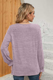 Ruched Round Neck Flounce Sleeve T-Shirt - Trendsi - Flyclothing LLC