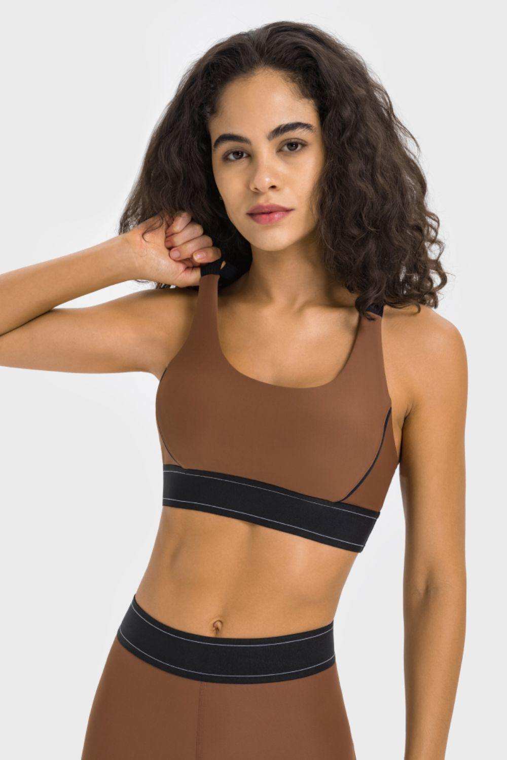 Contrast Sports Bra - Trendsi - Flyclothing LLC