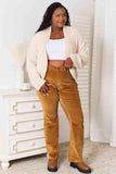 Double Take Open Front Long Sleeve Cardigan - Trendsi - Flyclothing LLC