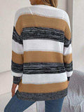 Openwork Striped Open Front Cardigan - Trendsi - Flyclothing LLC