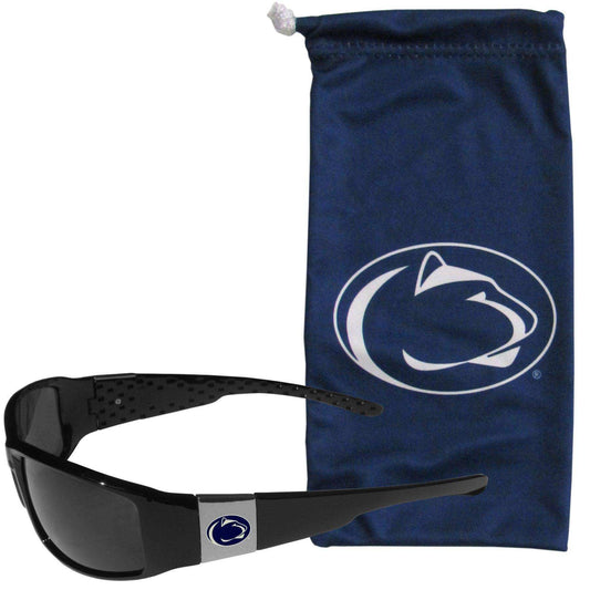 Penn St. Nittany Lions Chrome Wrap Sunglasses and Bag - Siskiyou Buckle - Flyclothing LLC