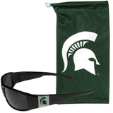 Michigan St. Spartans Chrome Wrap Sunglasses and Bag - Siskiyou Buckle - Flyclothing LLC