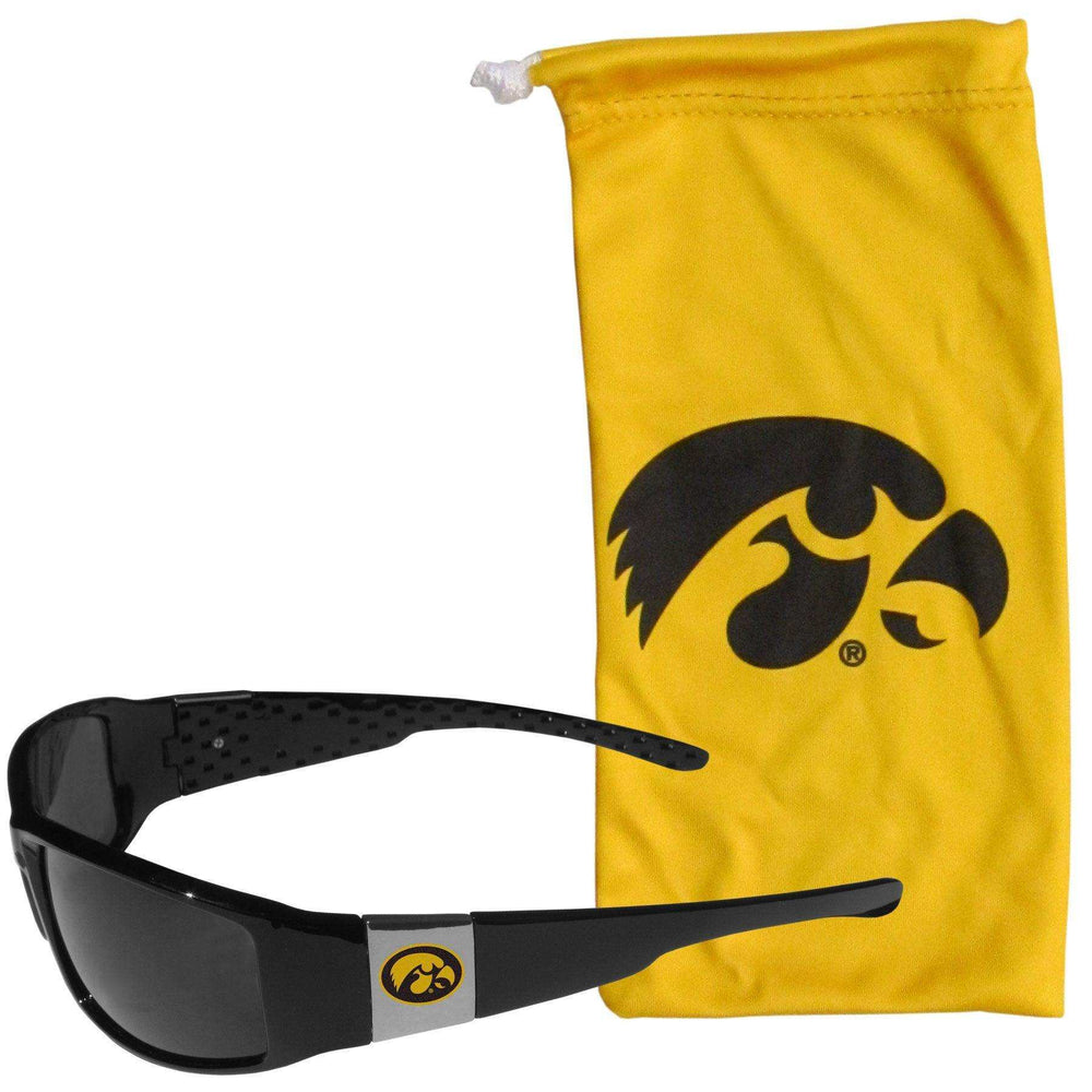 Iowa Hawkeyes Chrome Wrap Sunglasses and Bag - Siskiyou Buckle - Flyclothing LLC
