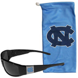 N. Carolina Tar Heels Chrome Wrap Sunglasses and Bag - Siskiyou Buckle - Flyclothing LLC