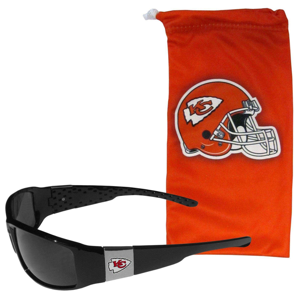 Kansas City Chiefs Chrome Wrap Sunglasses and Bag - Siskiyou Buckle - Flyclothing LLC