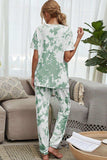 Tie-Dye Tee and Drawstring Waist Joggers Lounge Set - Trendsi - Flyclothing LLC