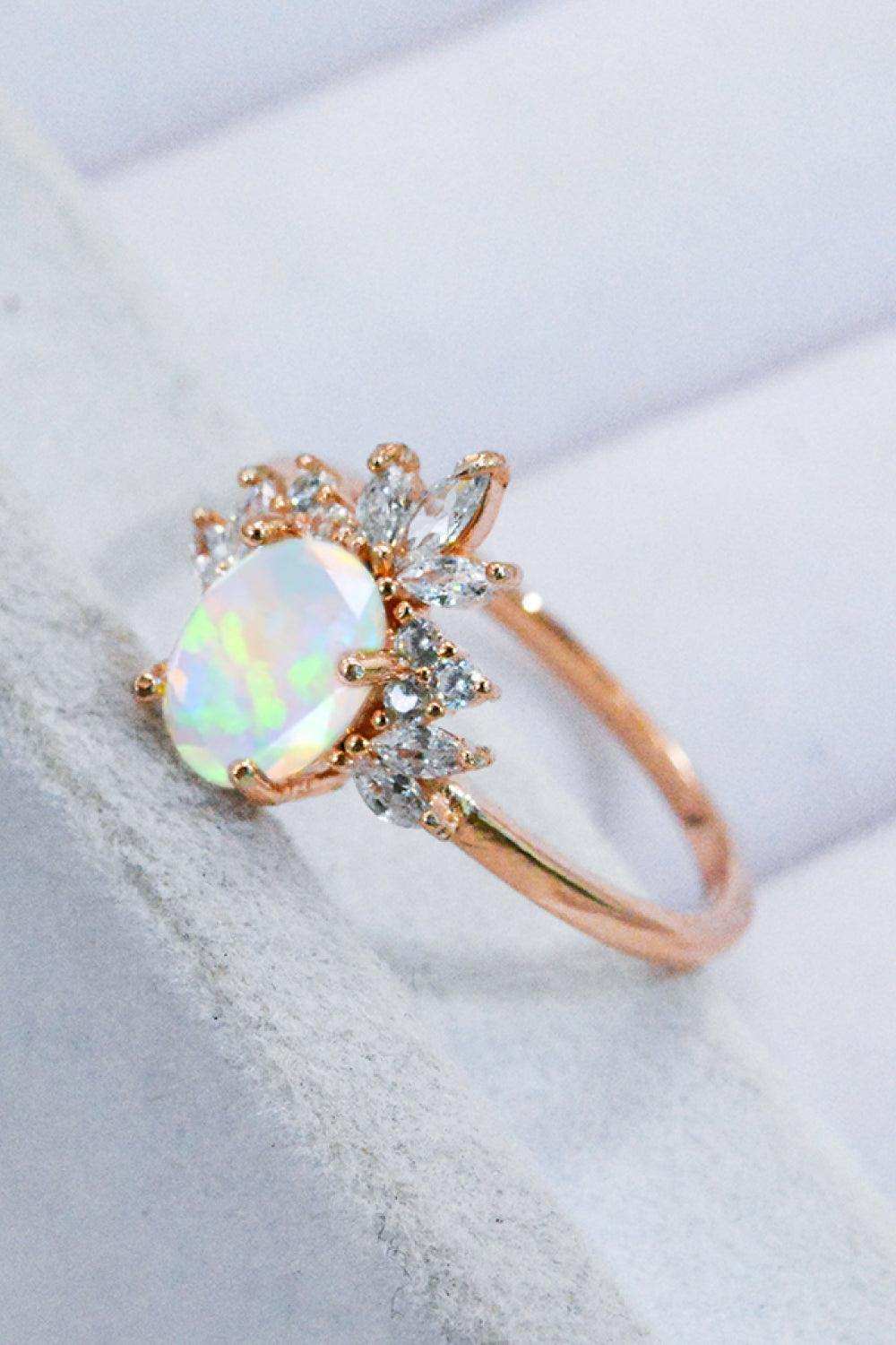Best Of Me 925 Sterling Silver Opal Ring - Trendsi - Flyclothing LLC