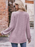 Long Flounce Sleeve Round Neck Blouse - Trendsi - Flyclothing LLC