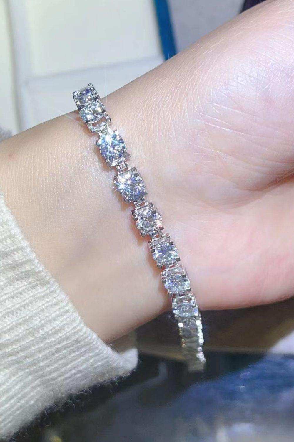 10 Carat Moissanite Platinum-Plated Bracelet - Trendsi - Flyclothing LLC