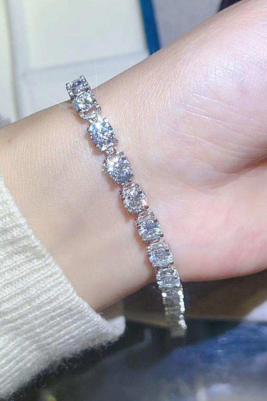 10 Carat Moissanite Platinum-Plated Bracelet - Trendsi - Flyclothing LLC