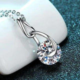 2 Carat Moissanite 925 Sterling Silver Necklace - Trendsi - Flyclothing LLC