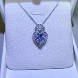 3 Carat Moissanite 925 Sterling Silver Heart Pendant Necklace - Trendsi - Flyclothing LLC