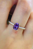 1 Carat Purple Moissanite 4-Prong Ring - Trendsi - Flyclothing LLC