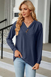 V-Neck Long Sleeve T-Shirt - Trendsi - Flyclothing LLC
