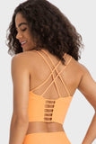 Crisscross Back Ladder Detail Sports Bra - Trendsi - Flyclothing LLC
