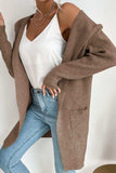 Ribbed Open Front Hooded Cardigan with Pockets - Trendsi - Flyclothing LLC