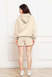 Drop Shoulder Long Sleeve Hoodie and Shorts Set - Trendsi - Flyclothing LLC
