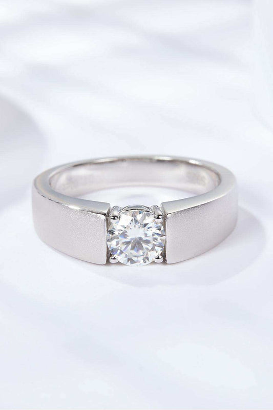 925 Sterling Silver I Carat Moissanite Ring - Trendsi - Flyclothing LLC