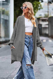 Open Front Dropped Shoulder Longline Cardigan - Trendsi - Flyclothing LLC