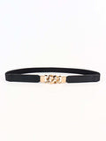 Zinc Alloy Buckle Elastic PU Belt - Trendsi - Flyclothing LLC