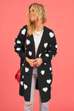Heart Graphic Open Front Cardigan with Pockets - Trendsi - Flyclothing LLC