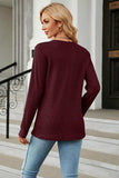 V-Neck Long Sleeve Blouse - Trendsi - Flyclothing LLC