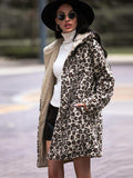 Leopard Hooded Coat with Pockets - Trendsi - Flyclothing LLC