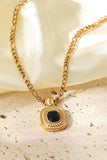 18K Gold Plated Inlaid Rhinestone Pendant Necklace - Trendsi - Flyclothing LLC