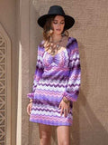 Printed Sweetheart Neck Balloon Sleeve Dress - Trendsi - Flyclothing LLC