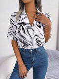 Printed Lapel Collar Shirt - Trendsi - Flyclothing LLC
