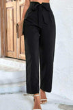 Belted High-Rise Wide Leg Pants - Trendsi - Flyclothing LLC