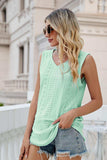 Eyelet V-Neck Tank - Trendsi - Flyclothing LLC