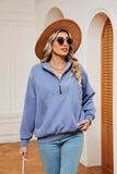 Half-Zip Dropped Shoulder Sweatshirt - Trendsi - Flyclothing LLC