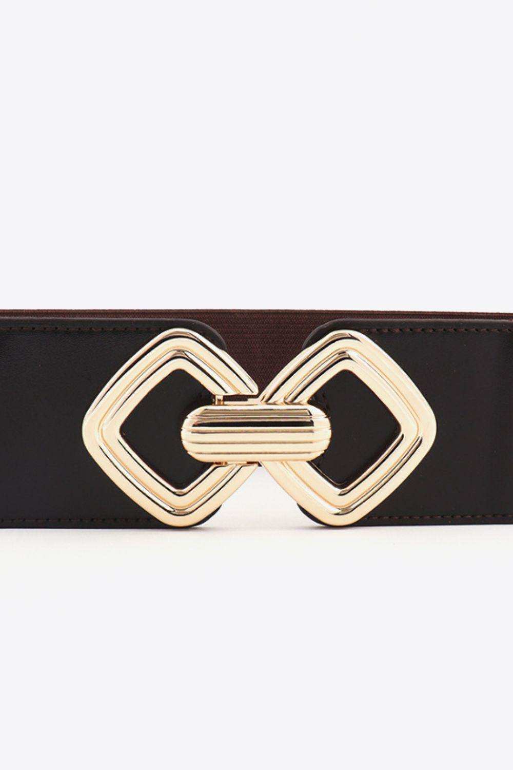 Geometric Buckle Elastic Wide Belt - Trendsi - Flyclothing LLC