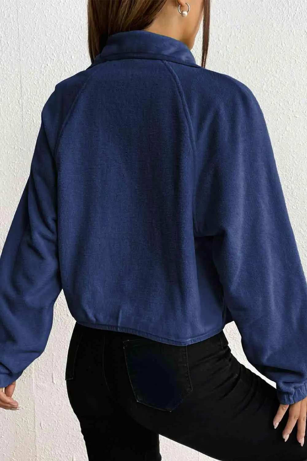 Snap Down Collared Jacket - Trendsi - Flyclothing LLC