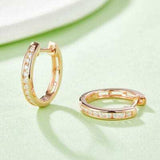 Moissanite 925 Sterling Silver Huggie Earrings - Trendsi - Flyclothing LLC