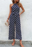 Polka Dot Grecian Wide Leg Jumpsuit - Trendsi - Flyclothing LLC