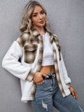 Plaid Collared Neck Button Down Jacket - Trendsi - Flyclothing LLC