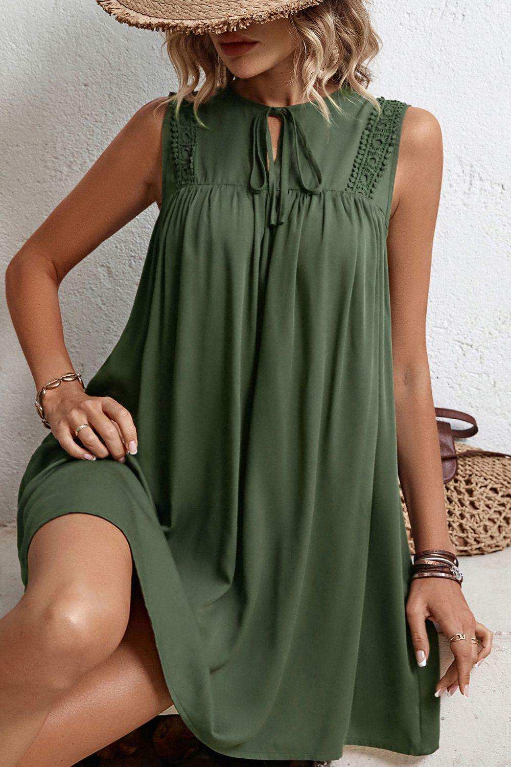 Tied Crochet Detail Cutout Dress - Trendsi - Flyclothing LLC