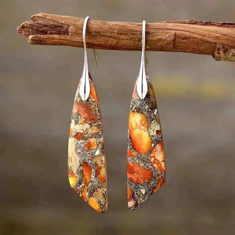 Gold-Plated Copper Dangle Earrings - Trendsi - Flyclothing LLC