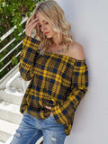 Off-Shoulder Striped Long Sleeve T-Shirt - Trendsi - Flyclothing LLC