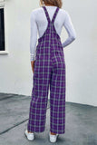 Plaid Straight Leg Overalls - Trendsi - Flyclothing LLC