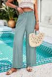 Smocked Wide Leg Pants with Pockets - Trendsi - Flyclothing LLC