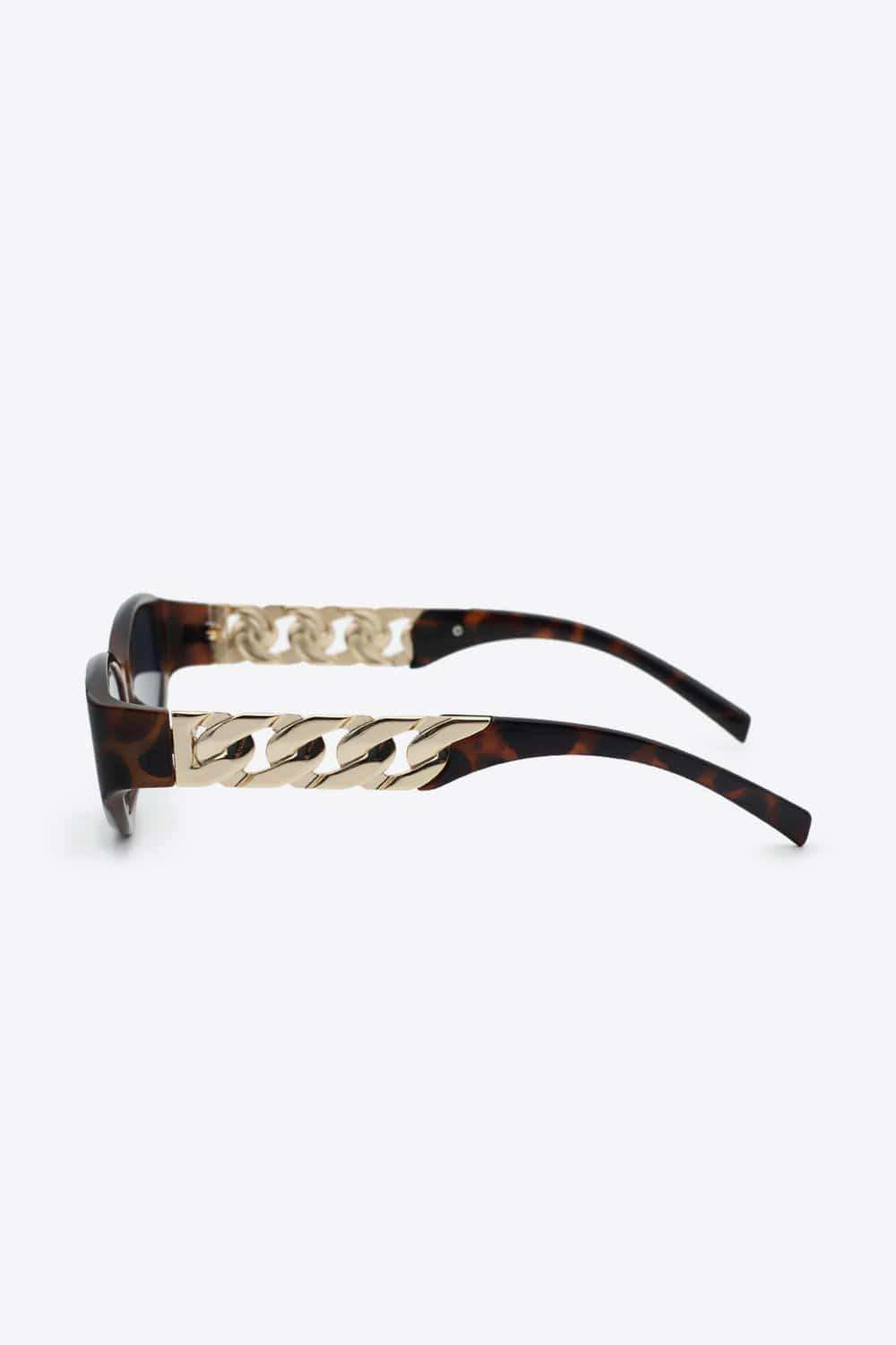 Chain Detail Temple Cat Eye Sunglasses - Trendsi - Flyclothing LLC
